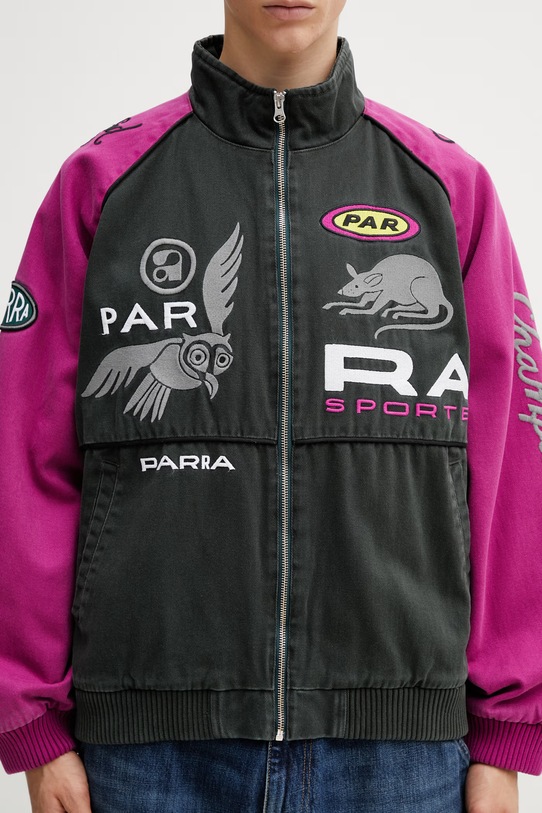 by Parra Owl meets rat kurtka przejściowa bawełniana męska 55100 fioletowy