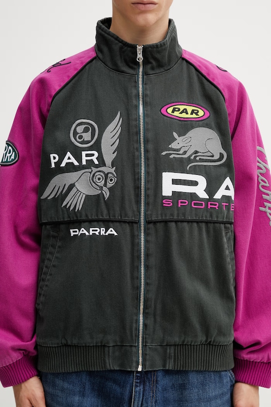 by Parra Owl meets rat kurtka przejściowa bawełniana męska 55100 fioletowy