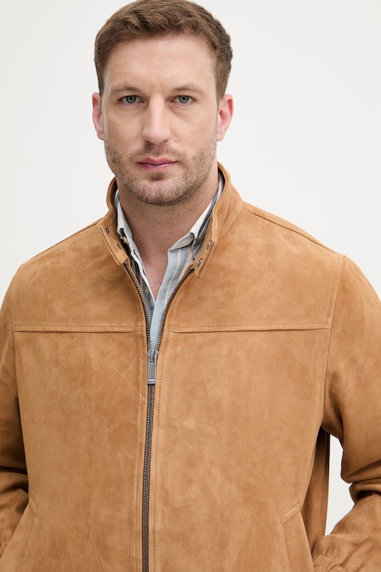 Tommy Hilfiger giacca di mezza stagione da uomo in scamoscio beige MW0MW42691