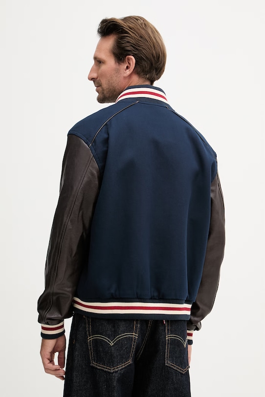 Oblečení Tommy Hilfiger bomber pánský MW0MW42919 námořnická modř