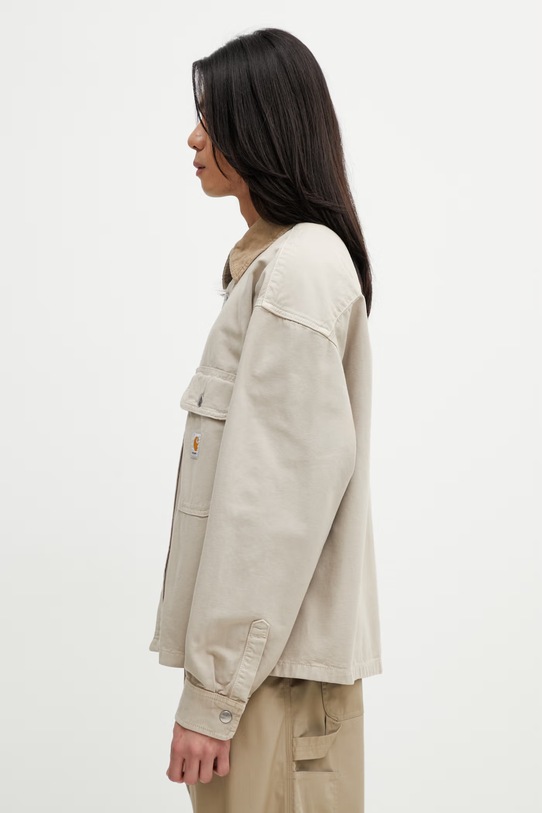 Carhartt WIP Prescott Shirt Jac куртка из хлопка для мужчин I036484.3VYGD бежевый SS26