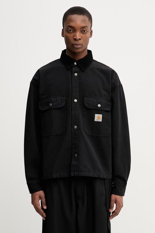 Carhartt WIP Prescott Shirt Jac kurtka przejściowa bawełniana męska czarny I036484.00EGD