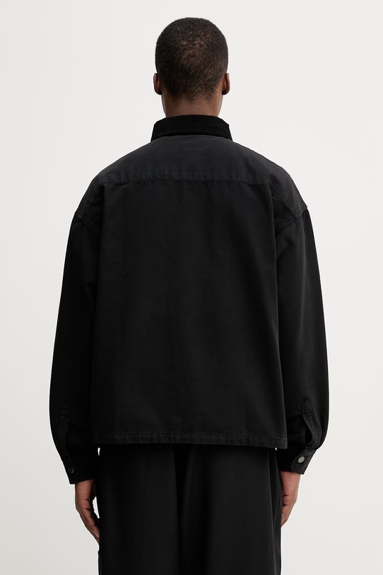 Odzież Carhartt WIP Prescott Shirt Jac kurtka przejściowa bawełniana męska I036484.00EGD czarny