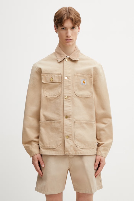 Carhartt WIP Michigan Coat kurtka bawełniana męska beżowy I034787.0ME4O