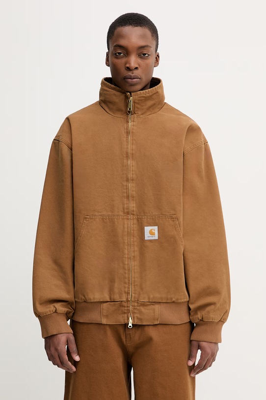 Carhartt WIP Ravon Jacket krótka kurtka bawełniana męska brązowy I036986.HZ60