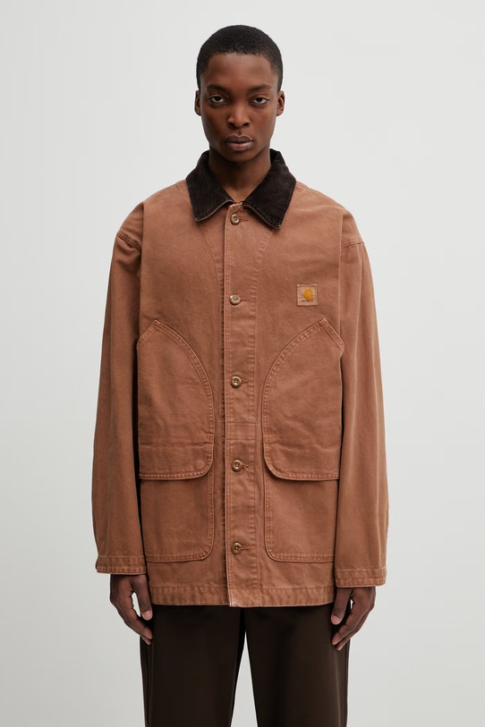 Carhartt WIP Prescott Coat kurtka jeansowa bawełniana męska brązowy I036983.00SGD