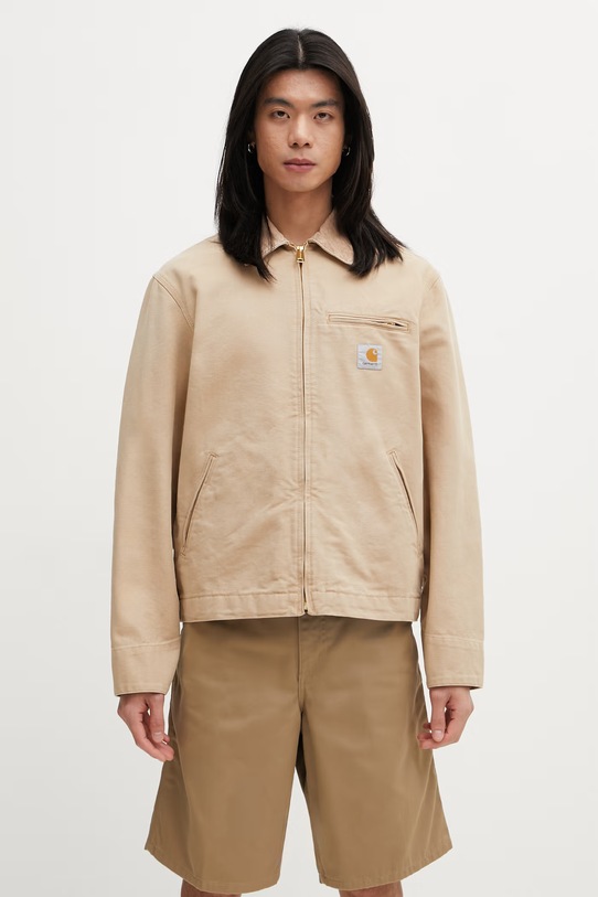 Carhartt WIP Detroit Jacket kurtka przejściowa bawełniana męska beżowy I034819.0ME4O