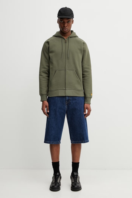 Carhartt WIP Hooded Chase Jacket bluza bawełniana męska I033664.3LRXX zielony