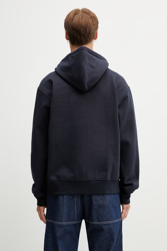 Odzież Carhartt WIP Hooded American Script Jacket bluza z kapturem męska z bawełną I033063.J0XX granatowy