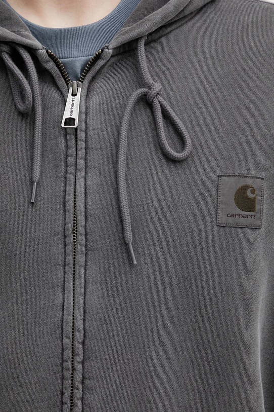Carhartt WIP Hooded Nelson Jacket zip-up sweatshirt cotton Men's gray I033064.89GD