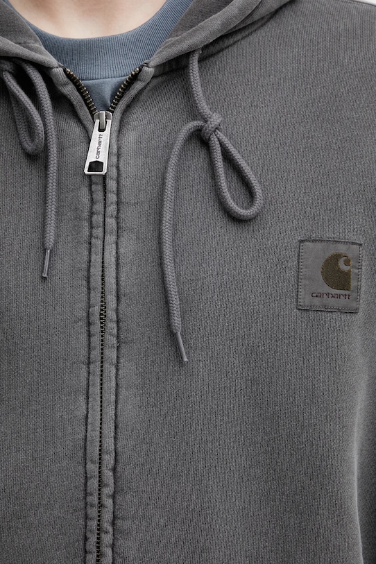 Carhartt WIP Hooded Nelson Jacket rozepínací mikina bavlněná pánská šedá I033064.89GD