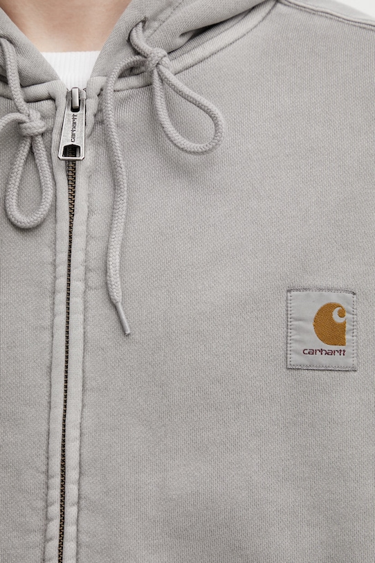 Carhartt WIP Hooded Nelson Jacket mikina na zips bavlnená pánska sivá I033064.2LRGD