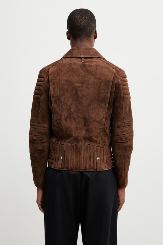 Odzież Mackage ramoneska męska zamszowa KENNETH.SU brązowy