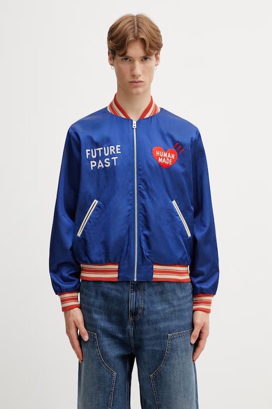 Human Made MENS WOVEN JACKET bunda bomber s bavlnou pánska modrá HM31JK008