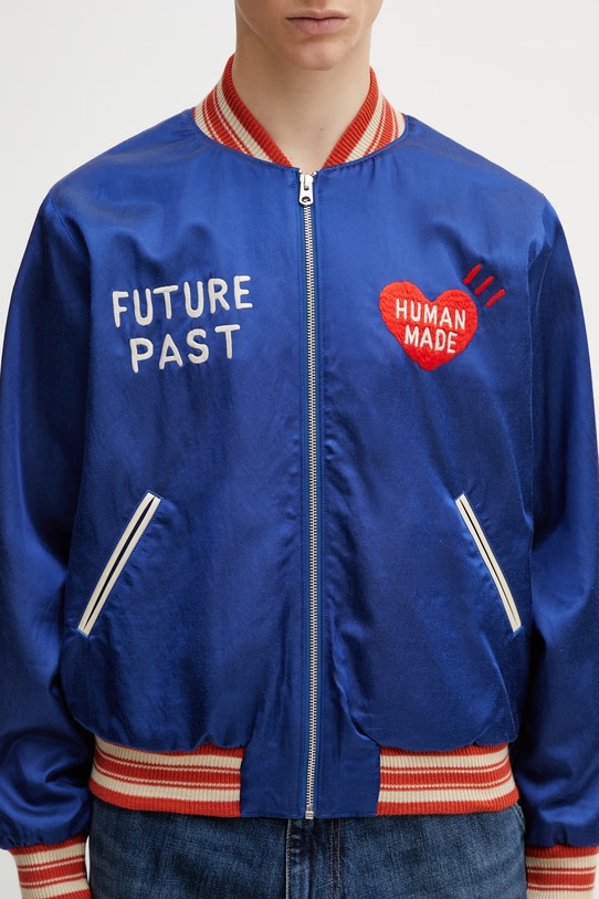 Human Made MENS WOVEN JACKET geacă bomber cu bumbac bărbați HM31JK008 albastru