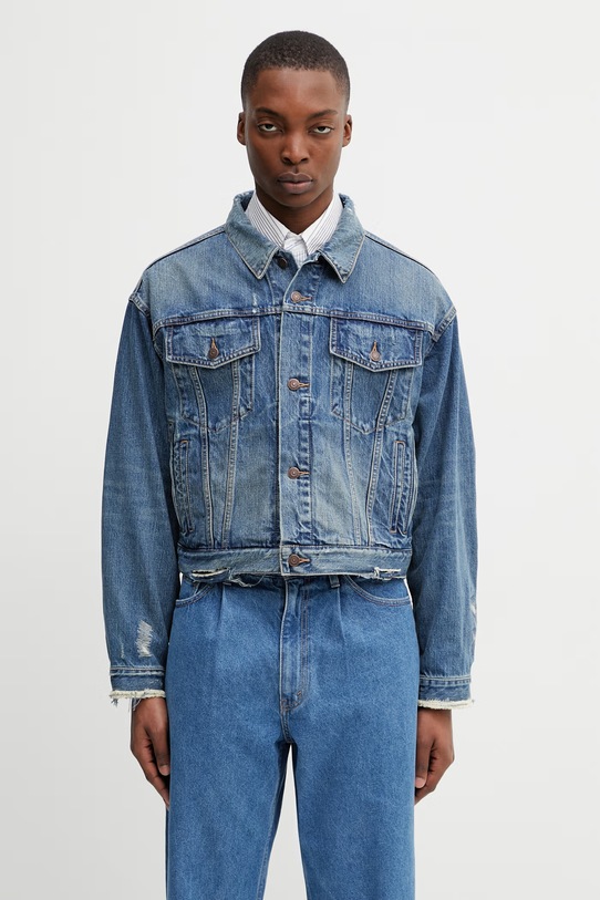 BEAMS късо яке от деним мъжки син 1118.4080.791