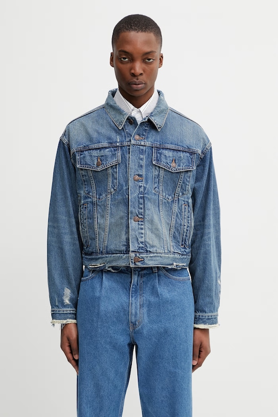 BEAMS късо яке от деним мъжки син 1118.4080.791