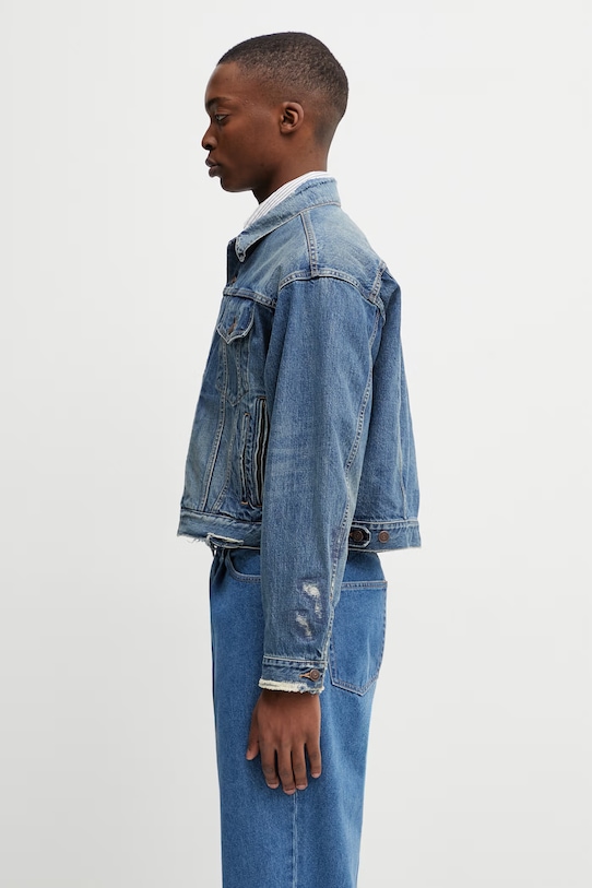 BEAMS късо яке от деним мъжки 1118.4080.791 син SS26