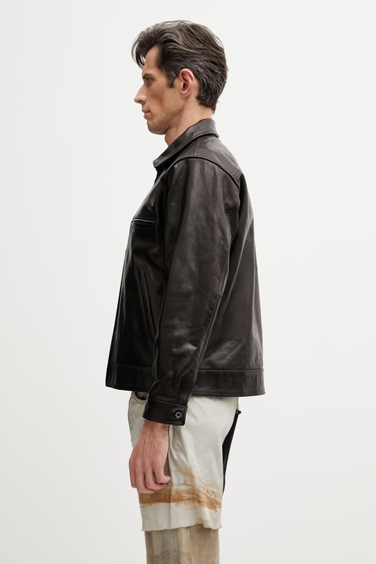 Neighborhood short jacket leather Men's 261SZNH.JKM01 black SS26