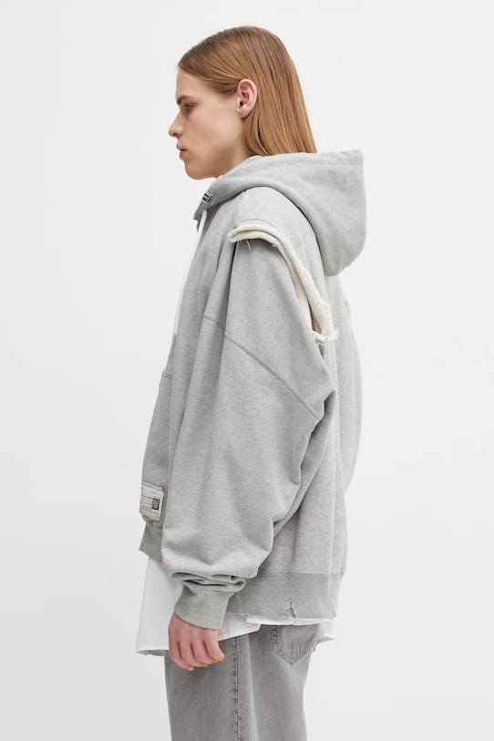 Maison MIHARA YASUHIRO μπλούζα με κουκούλα και κουμπιά βαμβακερή ανδρική A16PK561 γκρί SS26