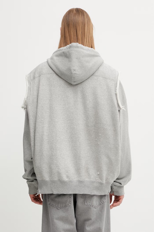 Ρούχα Maison MIHARA YASUHIRO μπλούζα με κουκούλα και κουμπιά βαμβακερή ανδρική A16PK561 γκρί