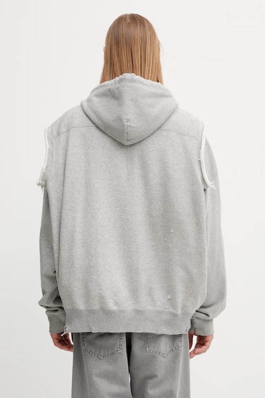 Ρούχα Maison MIHARA YASUHIRO μπλούζα με κουκούλα και κουμπιά βαμβακερή ανδρική A16PK561 γκρί