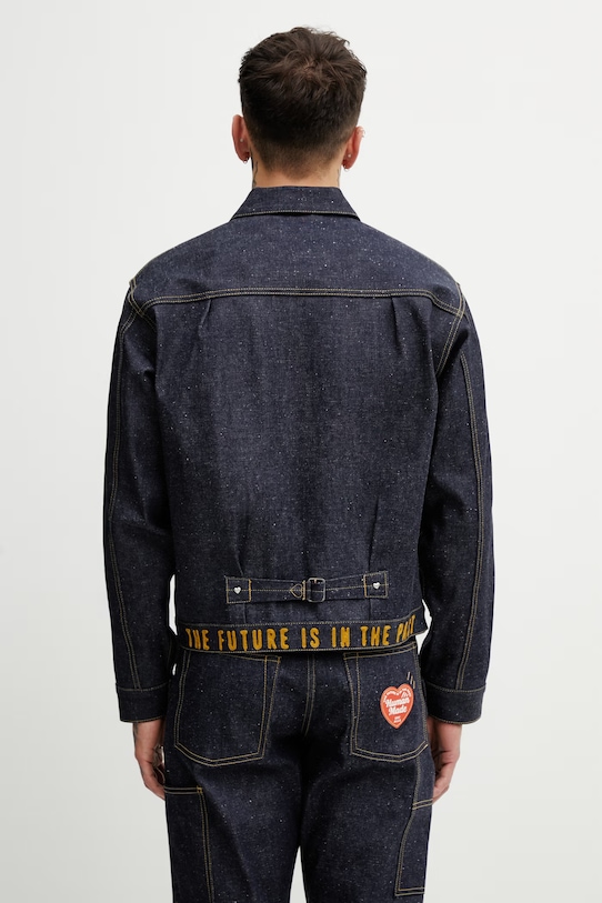 Oblečenie Human Made džínsová bunda rifľová pánska HM31JK002 modrá