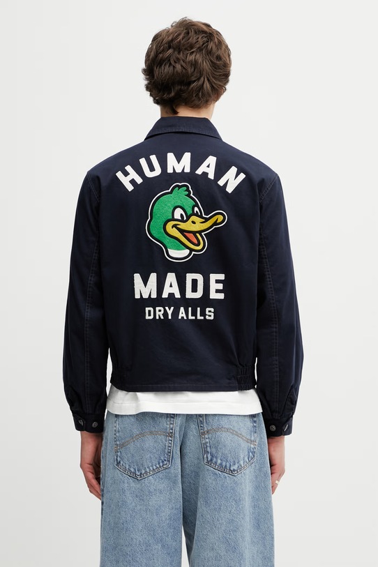 Odzież Human Made krótka kurtka bawełniana męska HM31JK005 granatowy