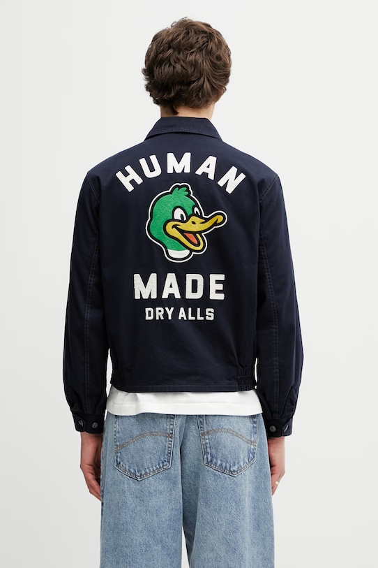 Odzież Human Made krótka kurtka bawełniana męska HM31JK005 granatowy