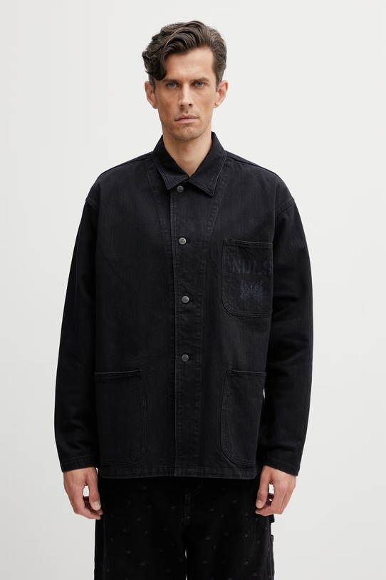 Needles kurtka koszulowa jeansowa męska czarny SX153