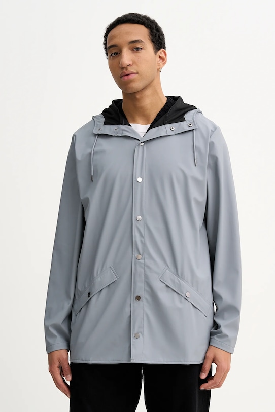 Куртка Rains 12010 Jacket W3 с капюшоном серый 12010.147