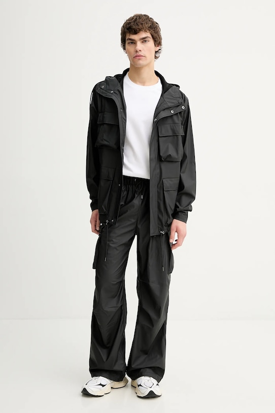 Nepromokavá bunda Rains 12210 Pocket Jacket W3 12210.01 černá SS26