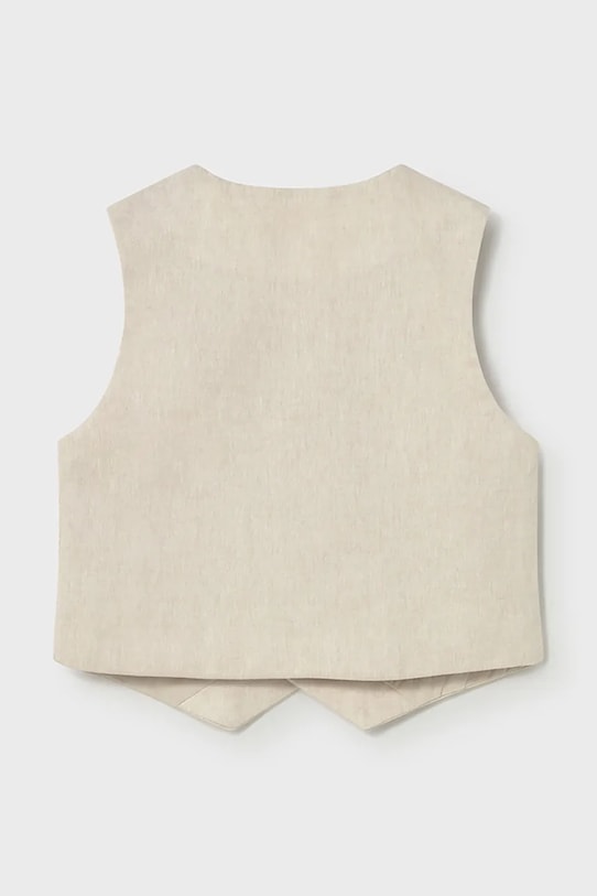 Mayoral kamizelka z domieszką lnu dziecięca 1312.3A.Baby.PPY2 beżowy SS26