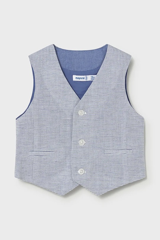 Mayoral kamizelka z domieszką lnu dziecięca 1312.3A.Baby.PPY2 niebieski SS26