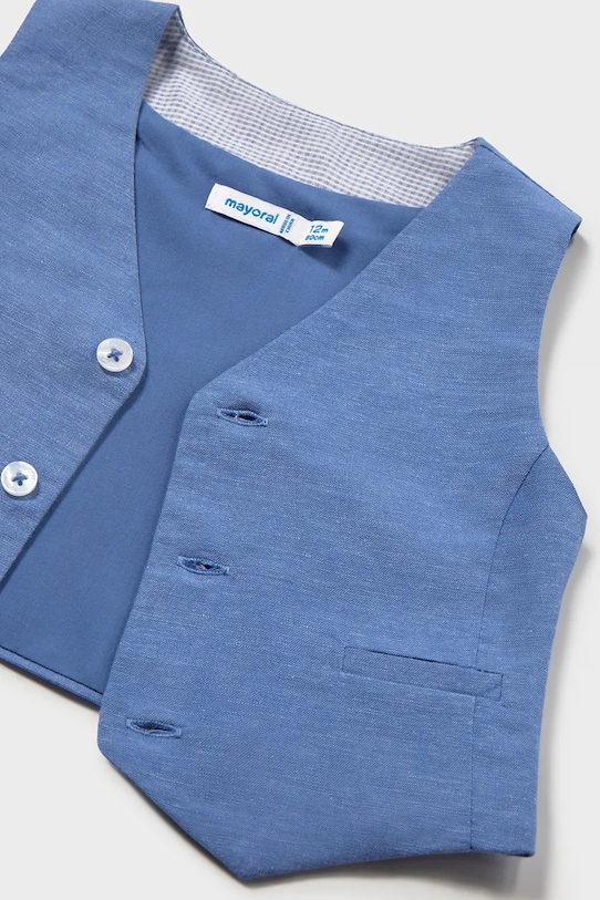 Chłopiec Mayoral kamizelka z domieszką lnu dziecięca 1312.3A.Baby.PPY2 niebieski