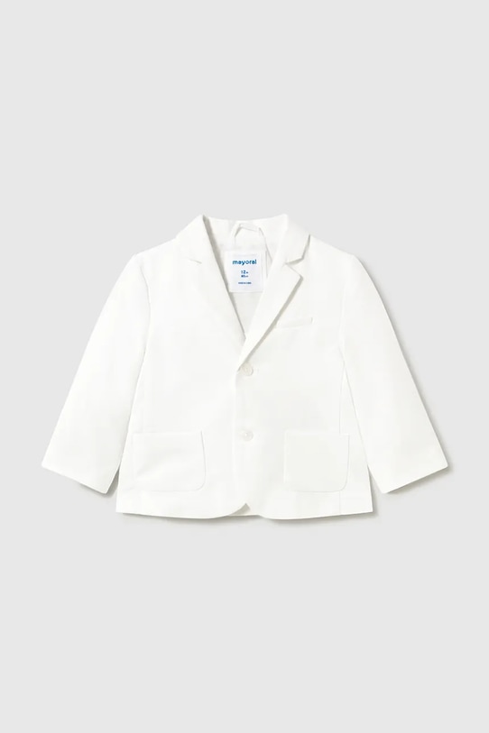 Mayoral marynarka z domieszką lnu dziecięca tkanina biały 1404.3A.Baby.PPY2