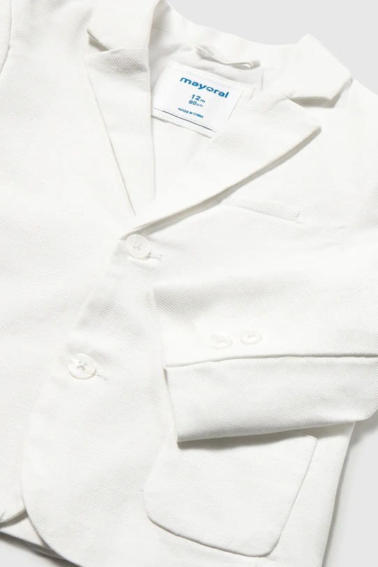 Chłopiec Mayoral marynarka z domieszką lnu dziecięca 1404.3A.Baby.PPY2 biały