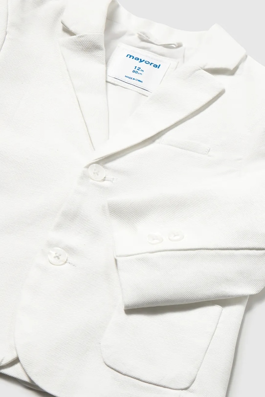 Chłopiec Mayoral marynarka z domieszką lnu dziecięca 1404.3A.Baby.PPY2 biały