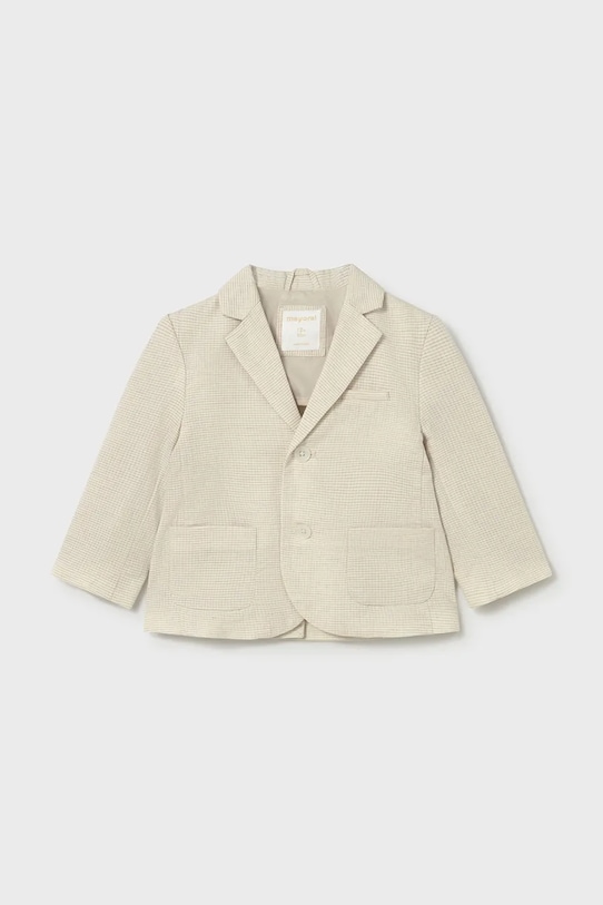Mayoral marynarka z domieszką lnu dziecięca 1404.3A.Baby.PPY2 beżowy SS26