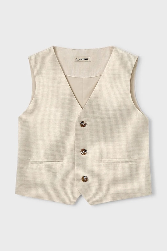 Dječji prsluk od mješavine lana Mayoral 3379.5B.Mini.PPY2 bež SS26