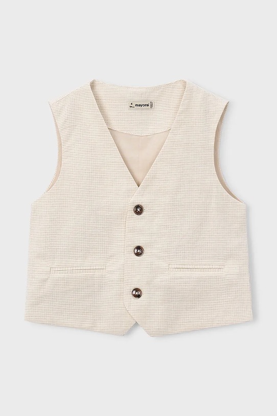 Mayoral kamizelka z domieszką lnu dziecięca tkanina beżowy 3379.5B.Mini.PPY2