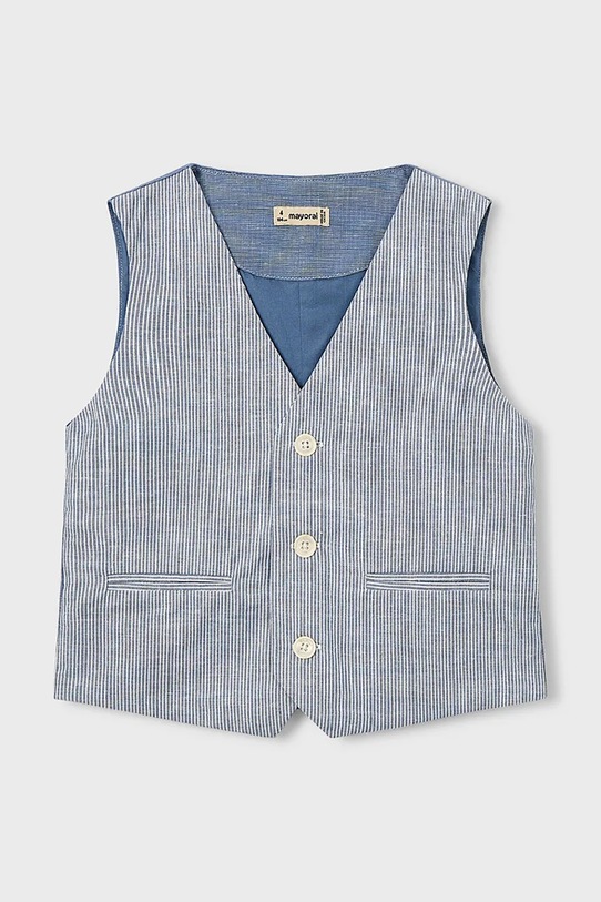 Παιδικό γιλέκο από λινό ύφασμα Mayoral 3379.5B.Mini.PPY2 μπλε SS26