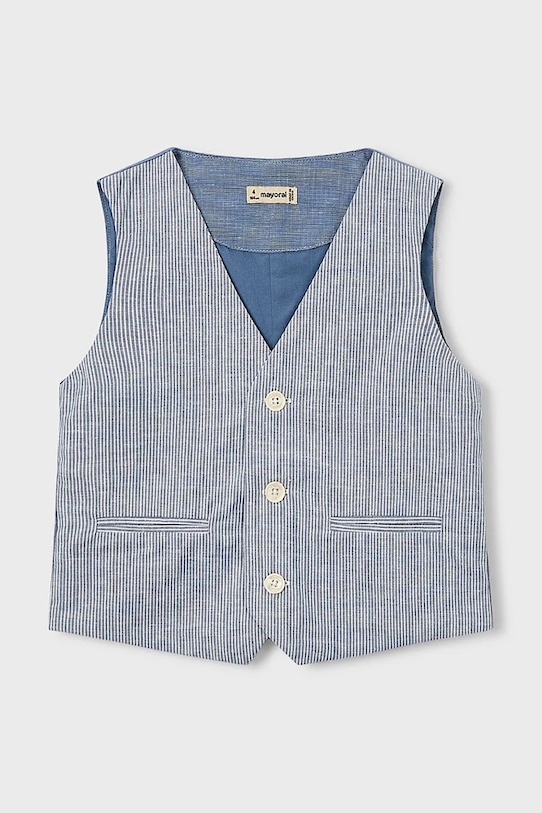 Παιδικό γιλέκο από λινό ύφασμα Mayoral 3379.5B.Mini.PPY2 μπλε SS26