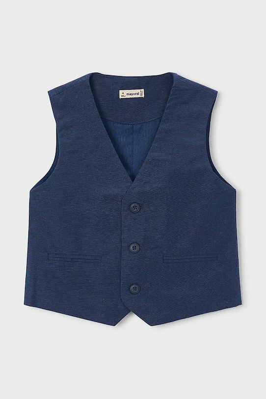 Dječji prsluk od mješavine lana Mayoral tkanina mornarsko plava 3379.5B.Mini.PPY2