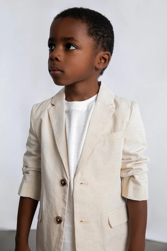 Dječji sako s lanom Mayoral tkanina bež 3437.5B.Mini.PPY2