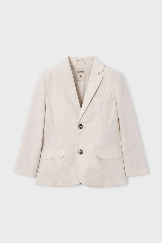 Mayoral marynarka z domieszką lnu dziecięca 3437.5B.Mini.PPY2 beżowy SS26