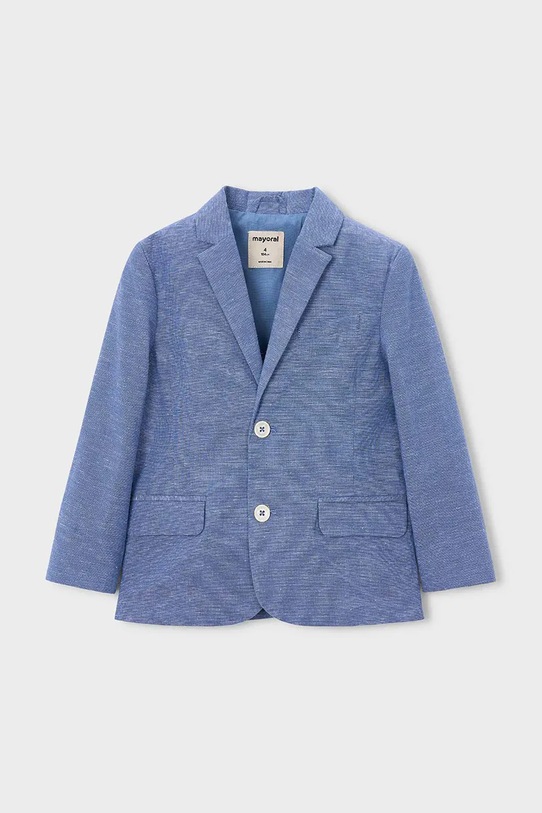 Mayoral marynarka z domieszką lnu dziecięca tkanina niebieski 3437.5B.Mini.PPY2