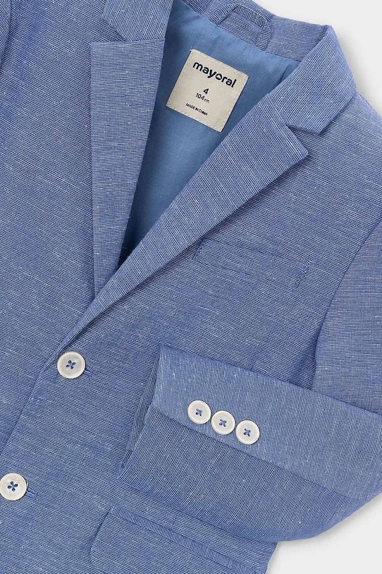 CHLAPEC Dětské sako ze směsi lnu Mayoral 3437.5B.Mini.PPY2 modrá