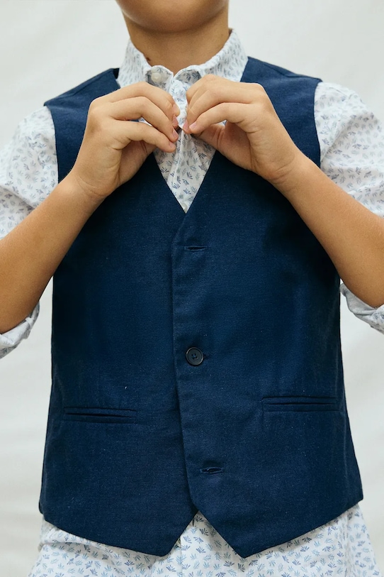 Dječji prsluk od mješavine lana Mayoral 6357.7A.Junior.PPY2 mornarsko plava