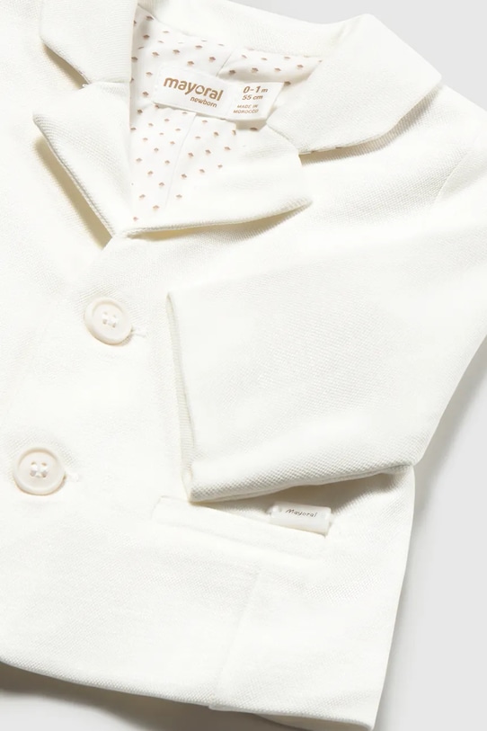 Băieți Mayoral Newborn sacou pentru bebeluși 1482.1K.Newborn.PPY2 alb